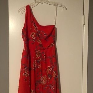 One Shoulder Red Dress